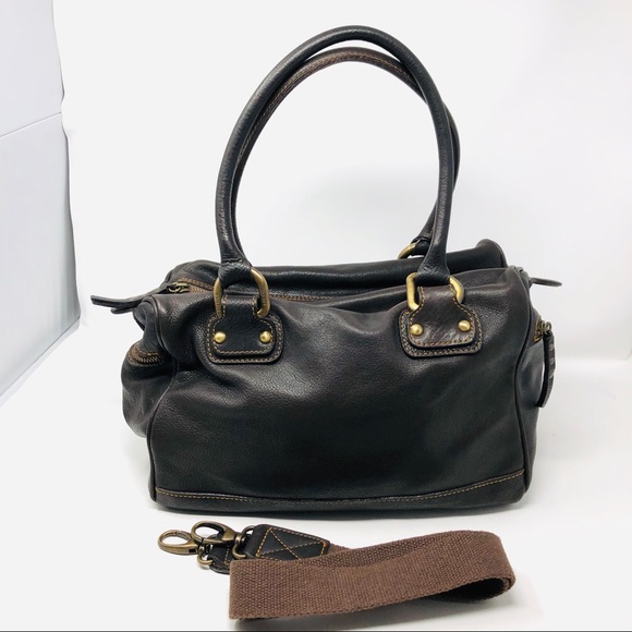 CATERINA LUCCI brown textured leather bag, made in Italy